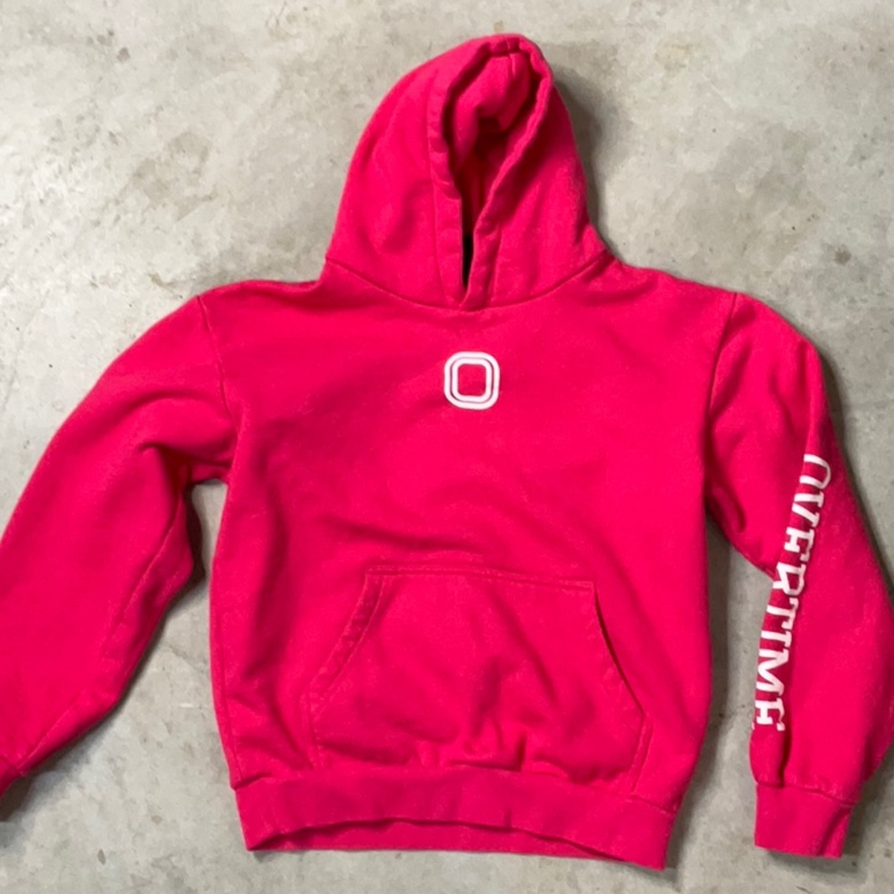 Overtime Redish Pink Hoodie Youth Large